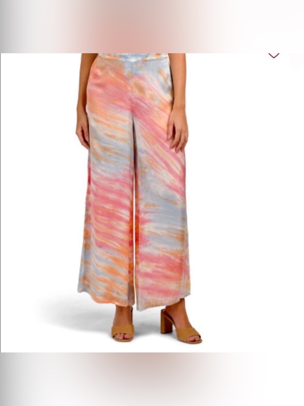 Young Fabulous & Broke Tie Dye Wide Leg Palazzo Pants Pink Orange M